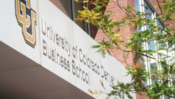 CU Denver Business School Building Sign